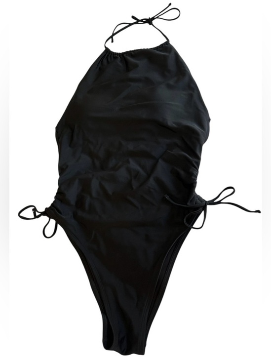 aerie Other - Aerie sz Medium Black One-Piece Swimsuit Halter Tie Top with side scrunching